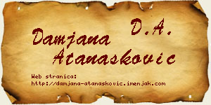 Damjana Atanasković vizit kartica